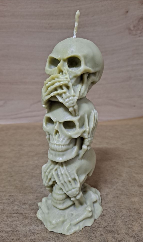 "3 Mystic Skulls" of beeswax