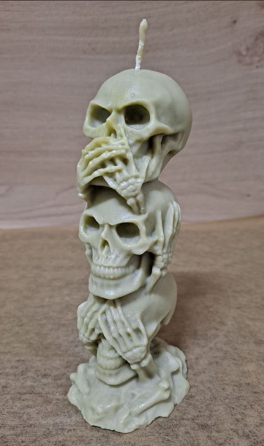 "3 Mystic Skulls" of beeswax