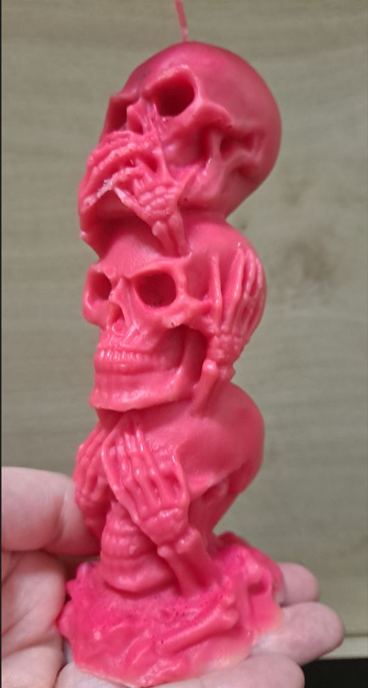 "3 Mystic Skulls" of beeswax