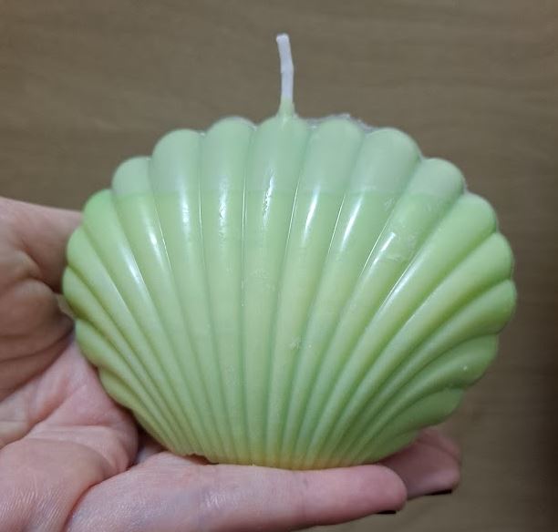 Vela aromática de citronela con forma de concha marina